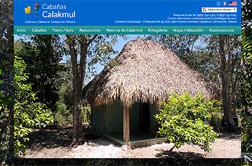 Página web Cabañas Calakmul, Conhuas, Calakmul, Campeche